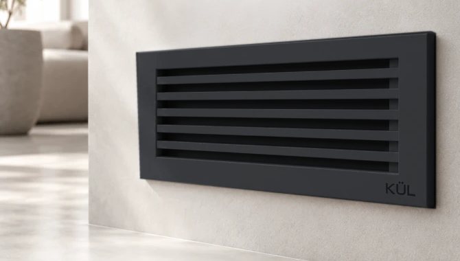KÜL wall vent mounted on a plaster wall
